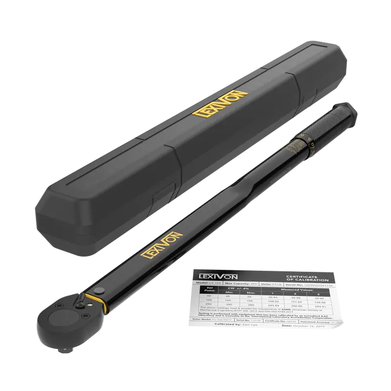 1/2" Drive Click-Type Torque Wrench | 25–250 Ft-Lb (33.9–338.9 Nm) Precision Adjustment Range (Lx-184) 1