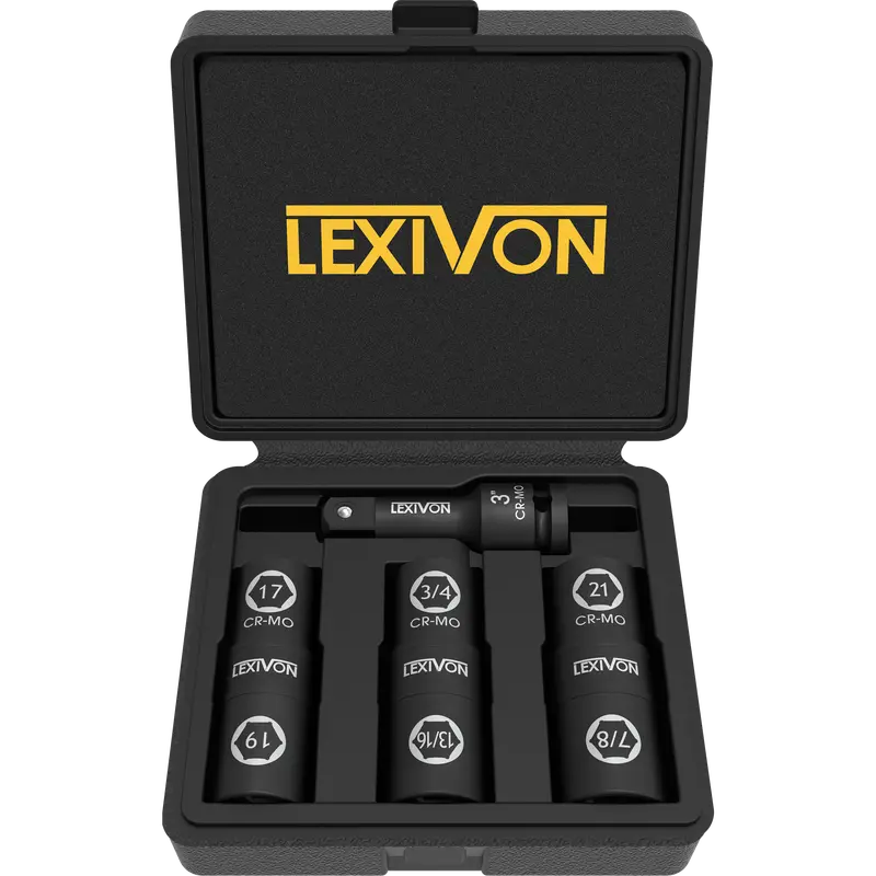 1/2" Drive Impact Socket Set With Flip Design: 6 Lug Nut Sizes For Inch & Metric Wheels – Lx-111 1