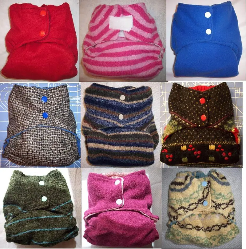 10-Pack Mamabear Babywear All-In-One Wool Diaper Covers – One-Size Natural Fiber Protection 1