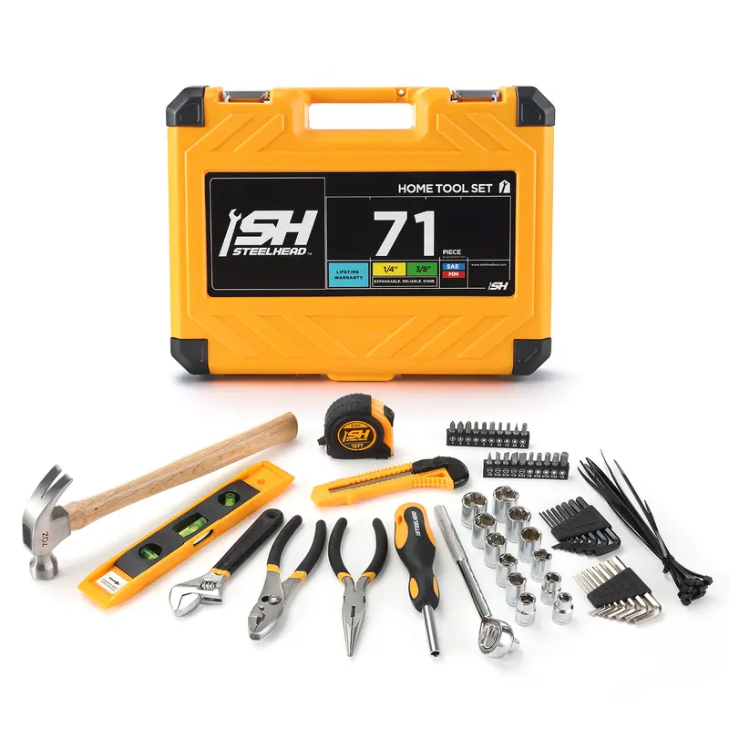 71-Piece Streamlined Home Tool Set – Core Fixtures & Fasteners Included 1