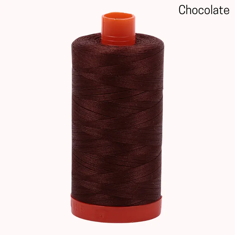 Aurifil 50Wt Mako Cotton Large Spool – Rich Chocolate Brown 1