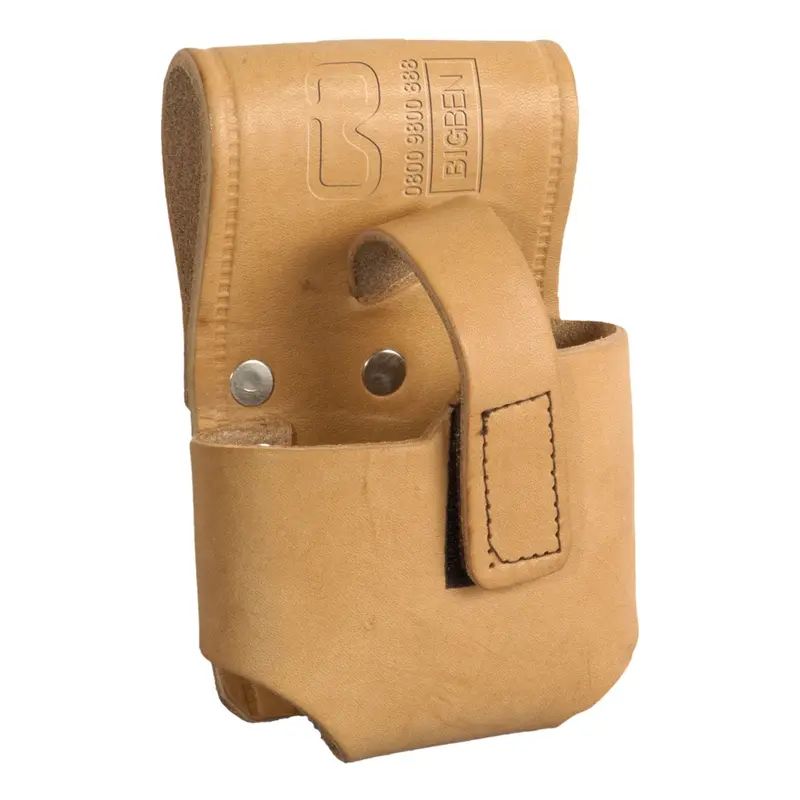 Bigben® 5-Meter Tape Measure Holder With Adjustable Velcro – Natural Leather 1