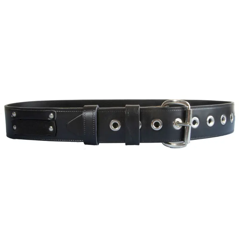 Bigben® Black Leather Work Belt Featuring Durable Eyelets 1
