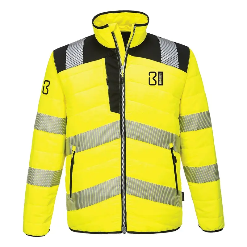 Bigben® High-Vis Padded Softshell Jacket – Yellow/Black 1