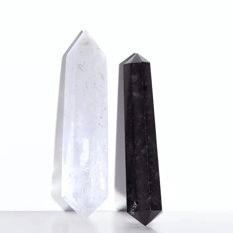 Crystal Hand Wand Set – Clear Quartz & Black Tourmaline 1