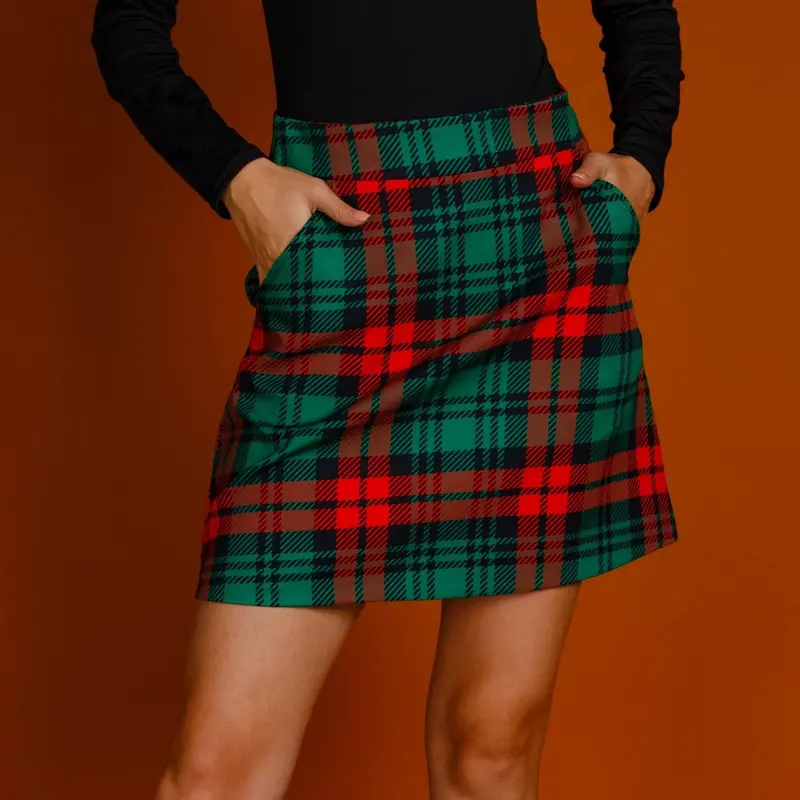 Green Plaid Christmas Skirt | Lincoln Log Love Lady Collection 1