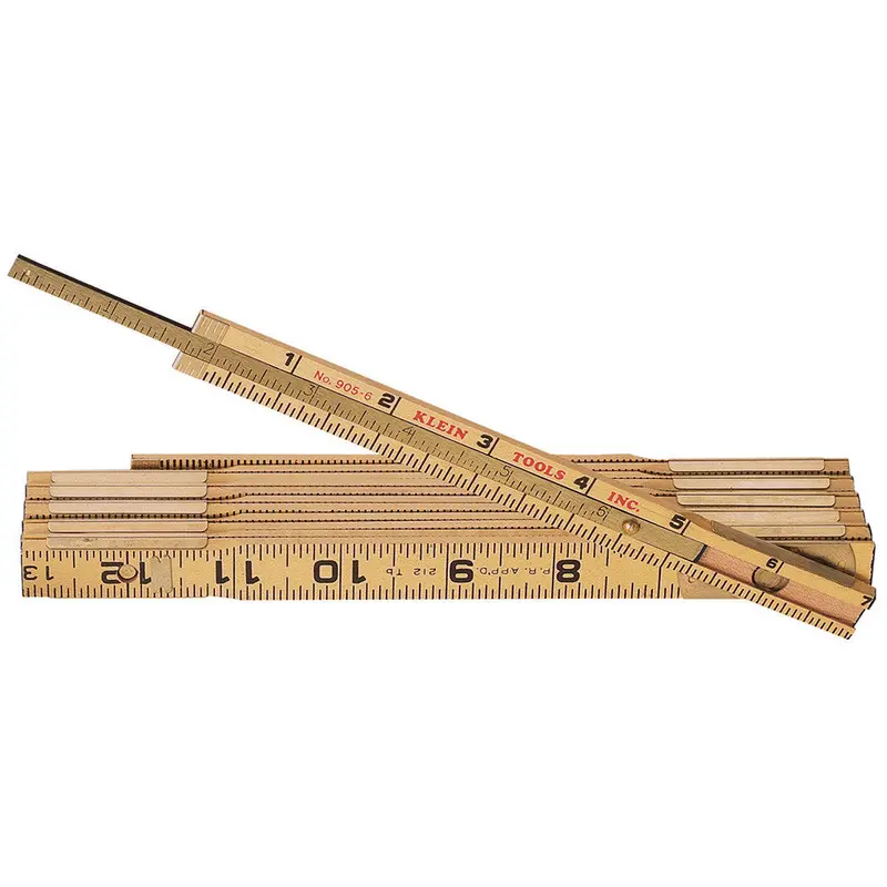 Klein Wood Folding Rule With Extension – 6-Foot, Precision Measuring Tool, Model 94-905-6 1