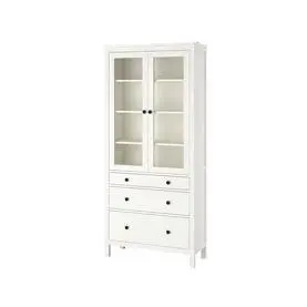 Modern Glass-Front Cabinet With Three Drawers 1