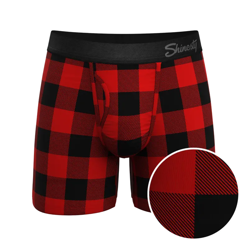 Red & Black Buffalo Check Ball Hammock® Pouch Underwear With Fly – Men'S Cut 1