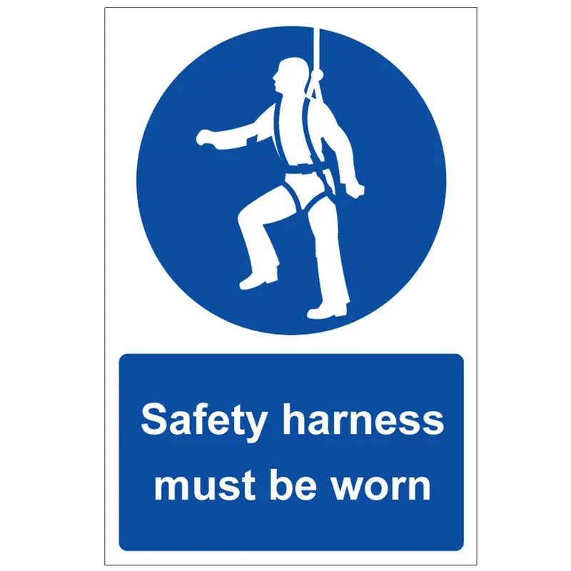 ‘Safety Harness Mandatory’ Compliance Sign — 300 × 400 Mm 1