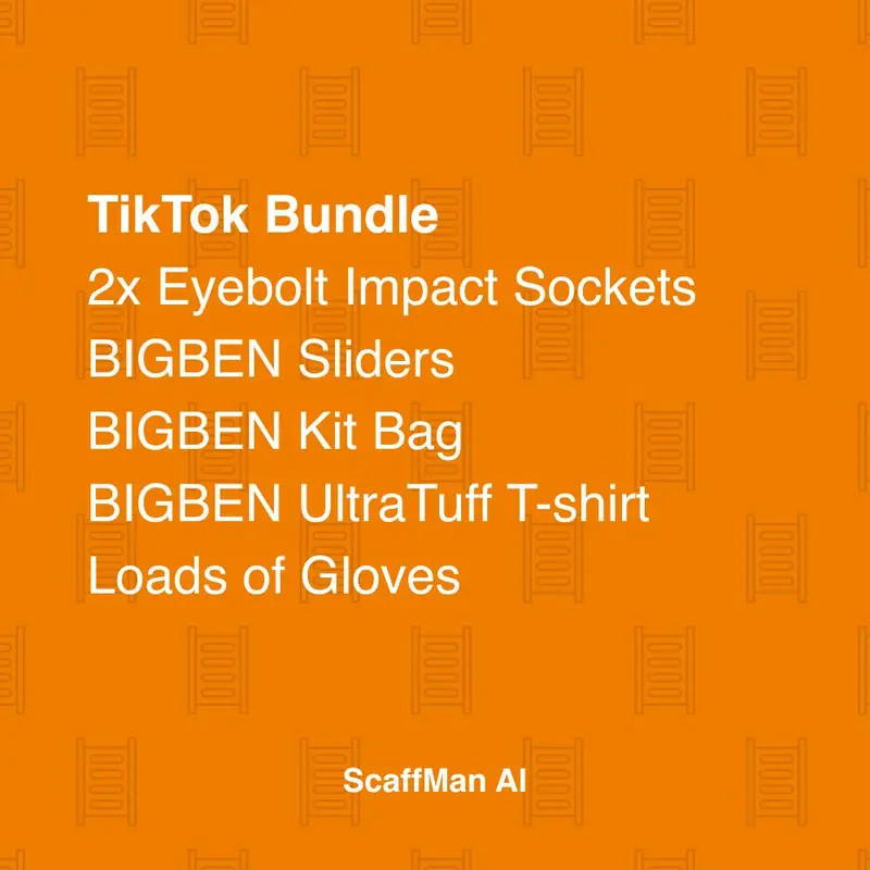 Tiktok Tradesperson Bundle – T-Shirt, Kit Bag, Sliders, Gloves & Socket Set 1