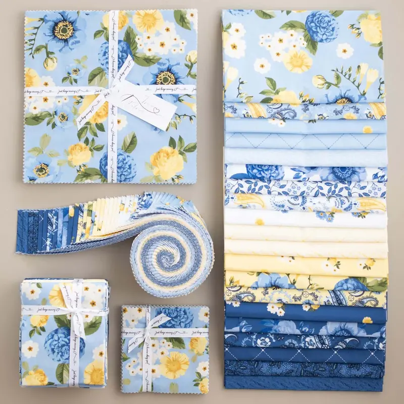 True Fabrics Sunshine Blooms Precuts – Vibrant Pre-Sized Quilting Bundle 1