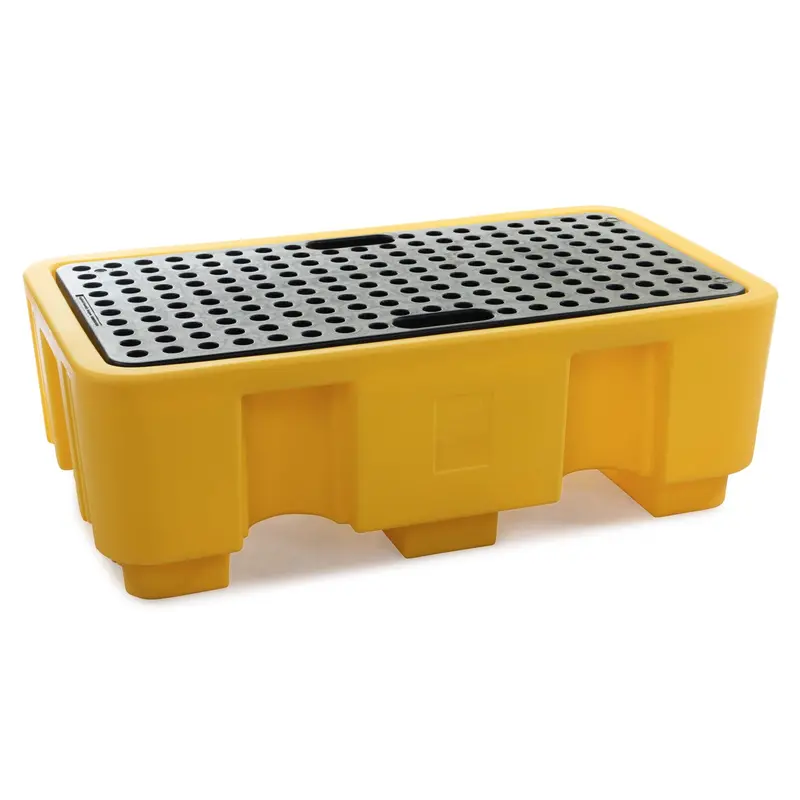 Two-Drum Polyethylene Spill Pallet With Drain Plug 1