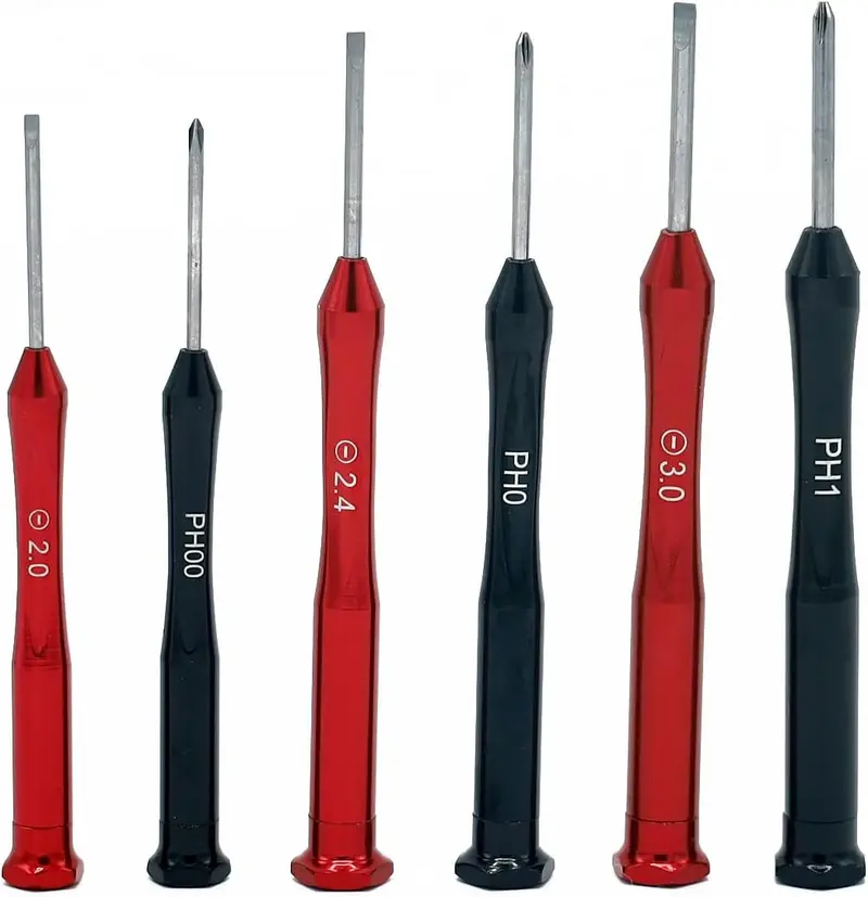 Ultra Steel 6-Piece Aluminum Precision Screwdriver Set – Chrome Vanadium Tips, Phillips & Slotted, Plastic Carry Case For Electronics Repair 1