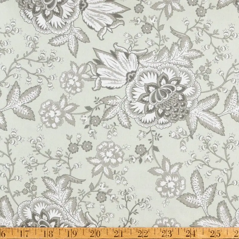 Vintage Lane Jacobean-Style Sage Fabric 1